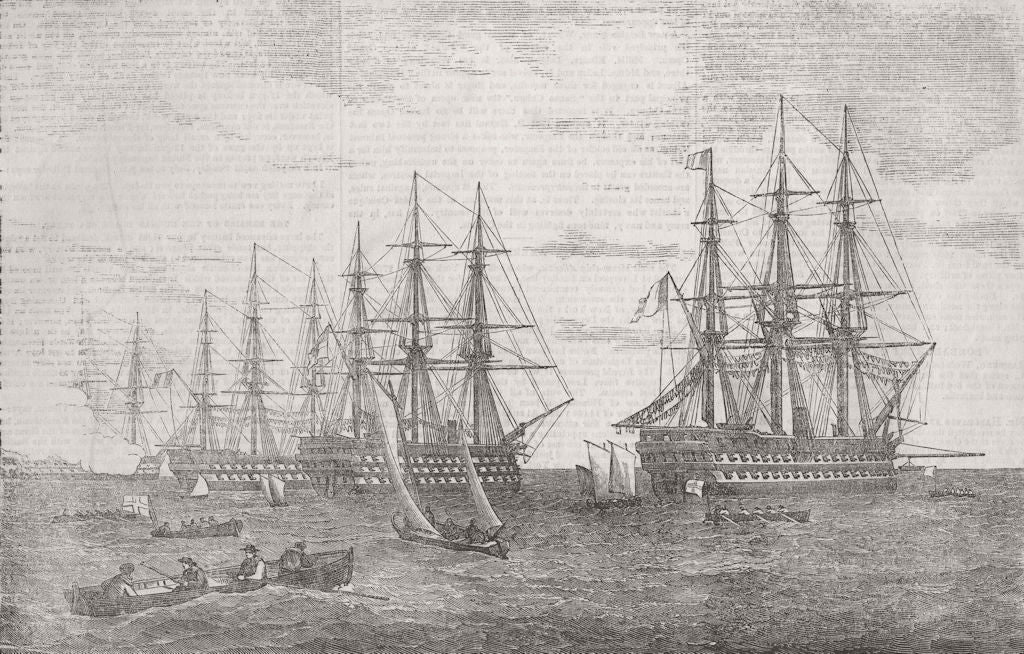 RUSSIA. Kronstadt 1855 old antique vintage print picture